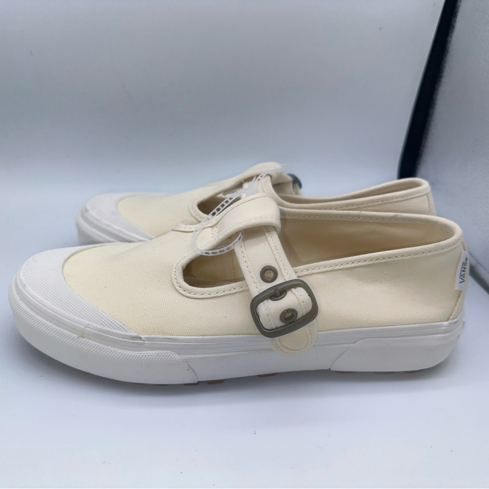 Vans Style 93 Mary Jane Canvas Buckle Shoes Cream Off White Womens various sizes